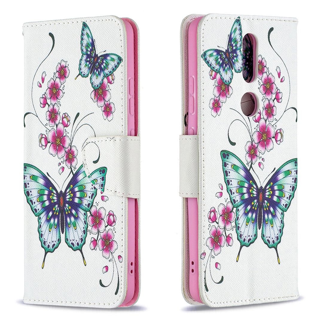 Pattern Printing Leather Wallet Phone Shell for Nokia 2.4