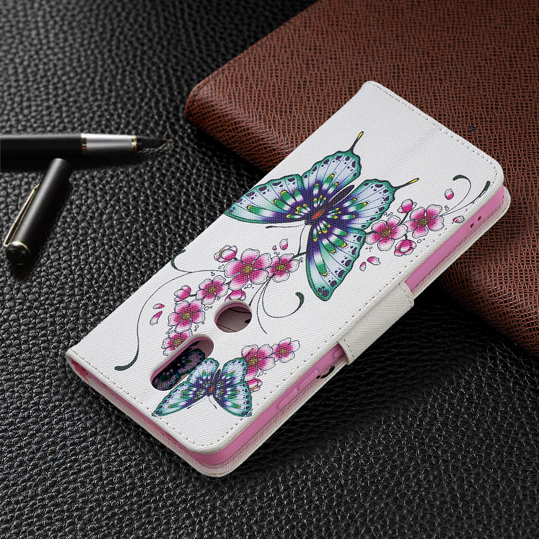 Pattern Printing Leather Wallet Phone Shell for Nokia 2.4