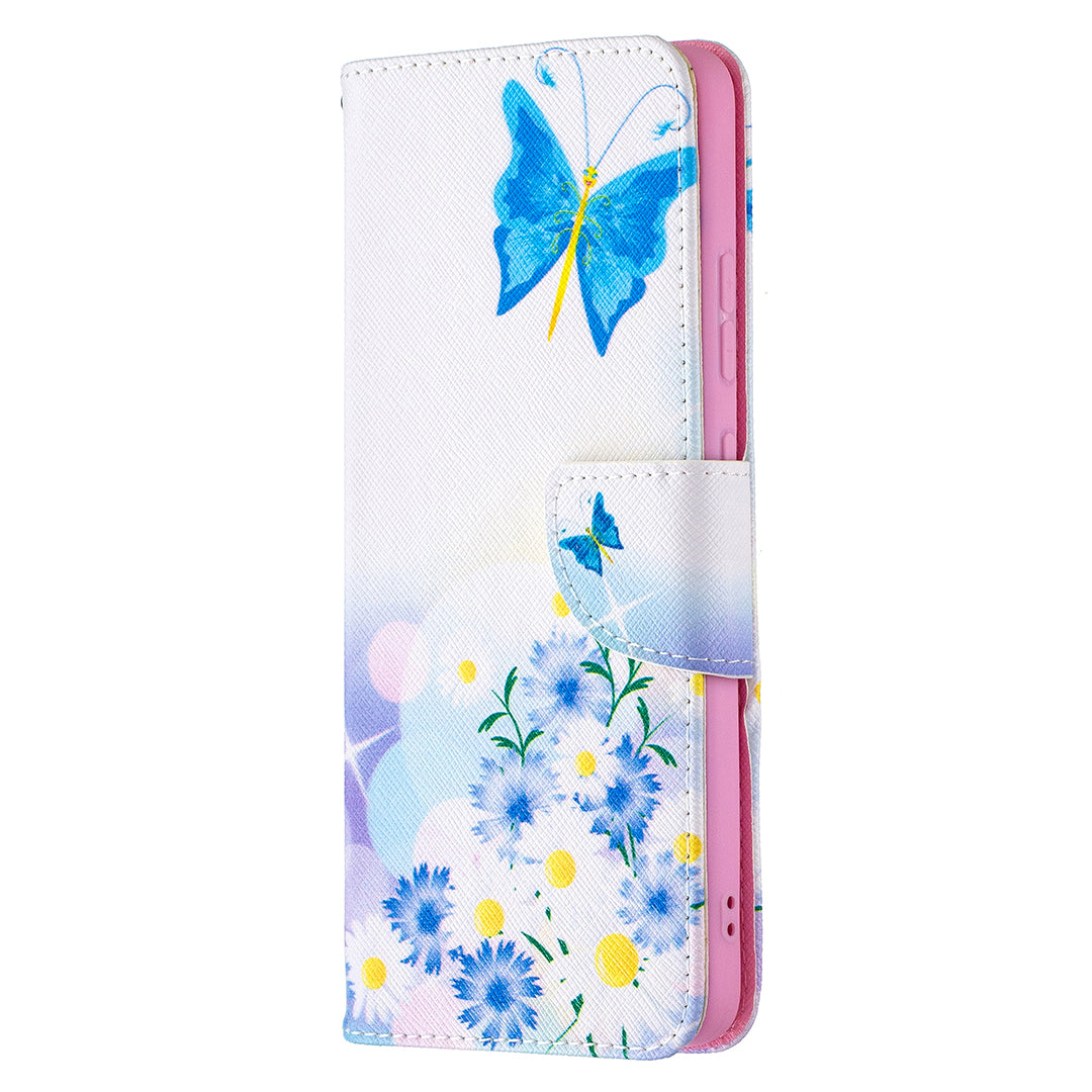 Pattern Printing Leather Wallet Stand Protective Shell for Nokia 2.4