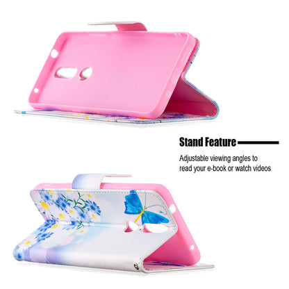 Pattern Printing Leather Wallet Stand Protective Shell for Nokia 2.4