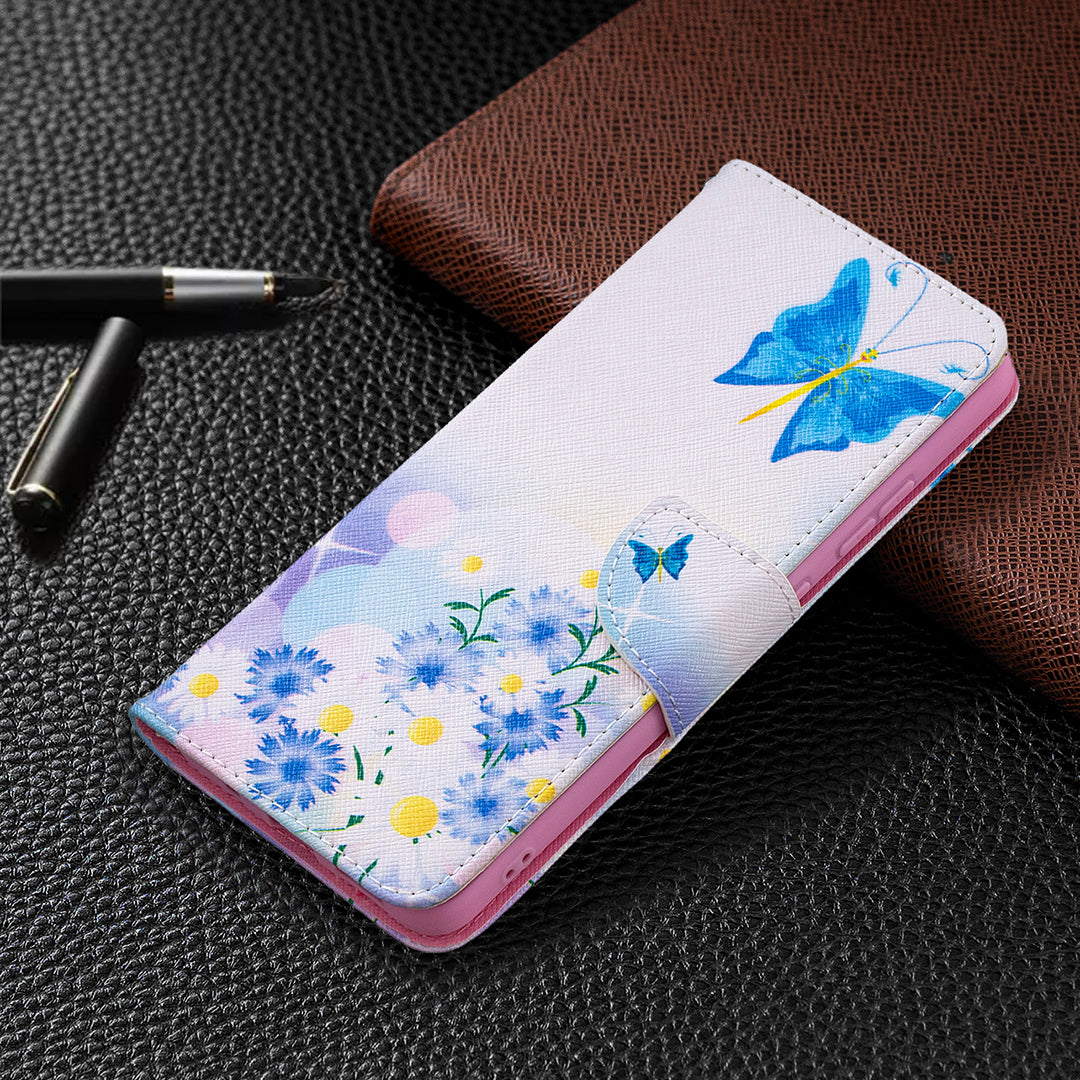 Pattern Printing Leather Wallet Stand Protective Shell for Nokia 2.4