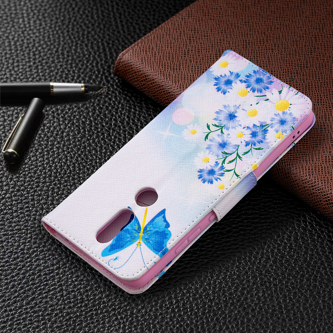 Pattern Printing Leather Wallet Stand Protective Shell for Nokia 2.4