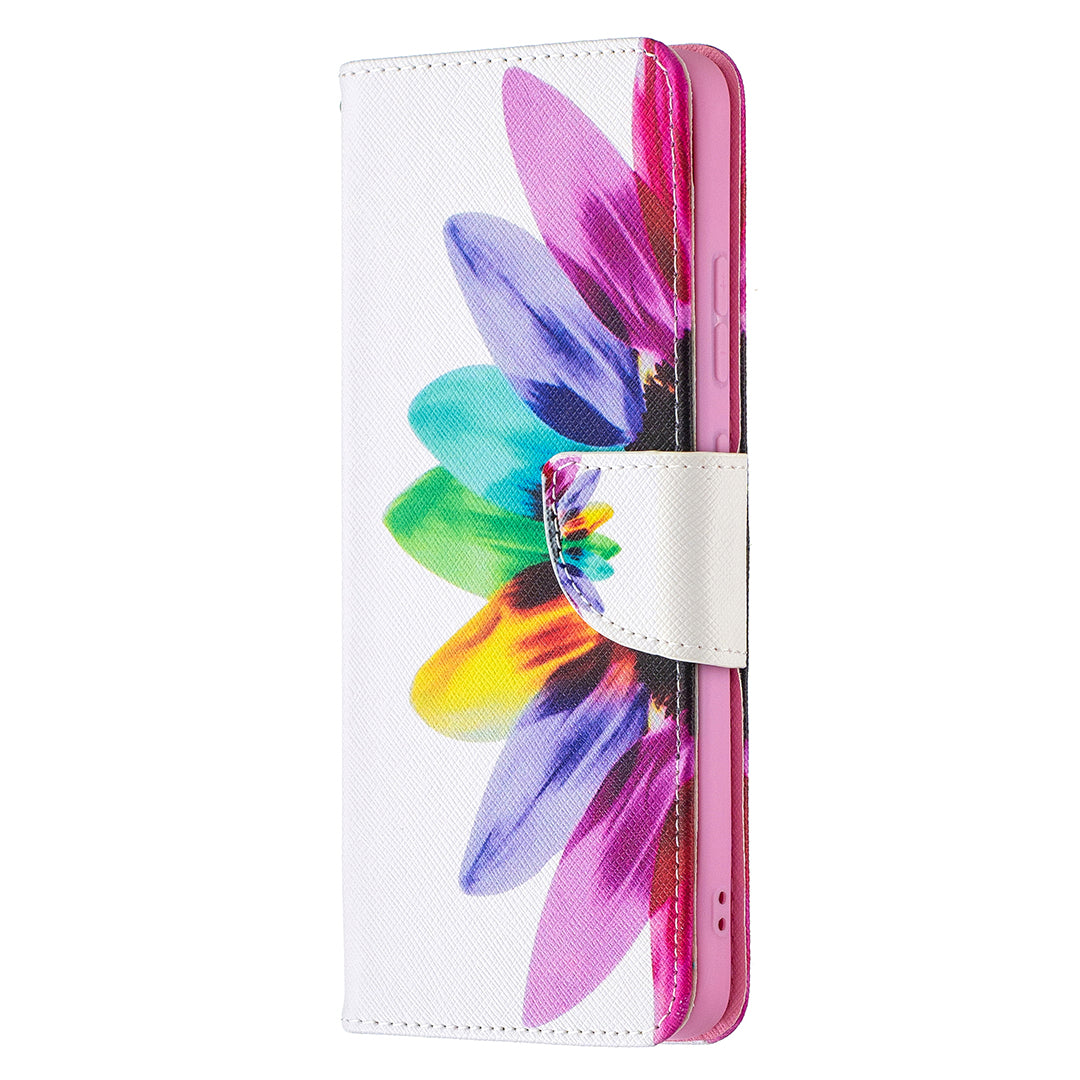 Pattern Printing Leather Wallet Stand Protective Shell for Nokia 2.4