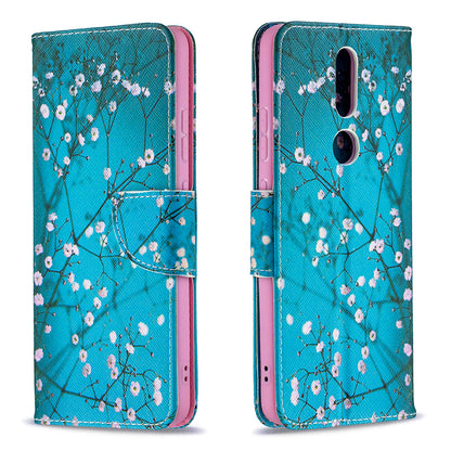 Pattern Printing Leather Wallet Stand Protective Shell for Nokia 2.4