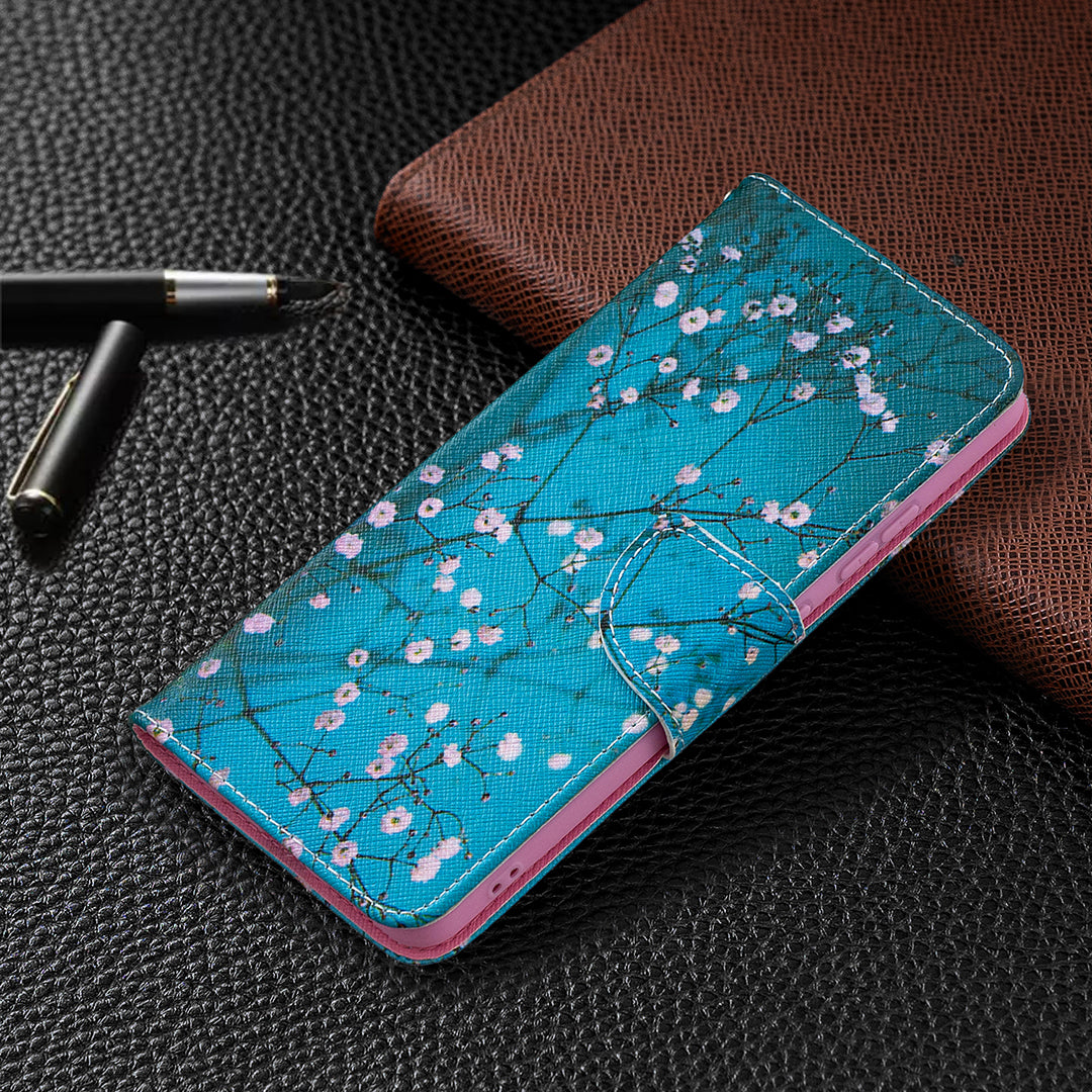 Pattern Printing Leather Wallet Stand Protective Shell for Nokia 2.4