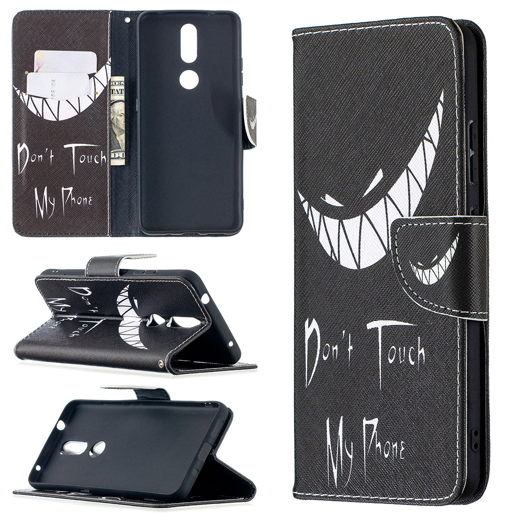 Pattern Printing Leather Wallet Stand Protective Shell for Nokia 2.4