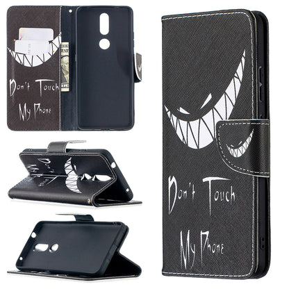 Pattern Printing Leather Wallet Stand Protective Shell for Nokia 2.4