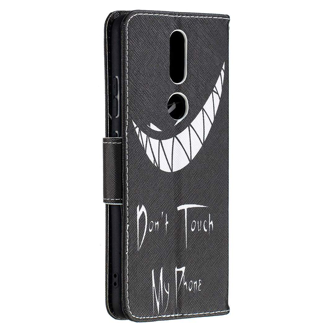 Pattern Printing Leather Wallet Stand Protective Shell for Nokia 2.4