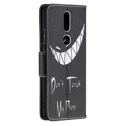 Pattern Printing Leather Wallet Stand Protective Shell for Nokia 2.4