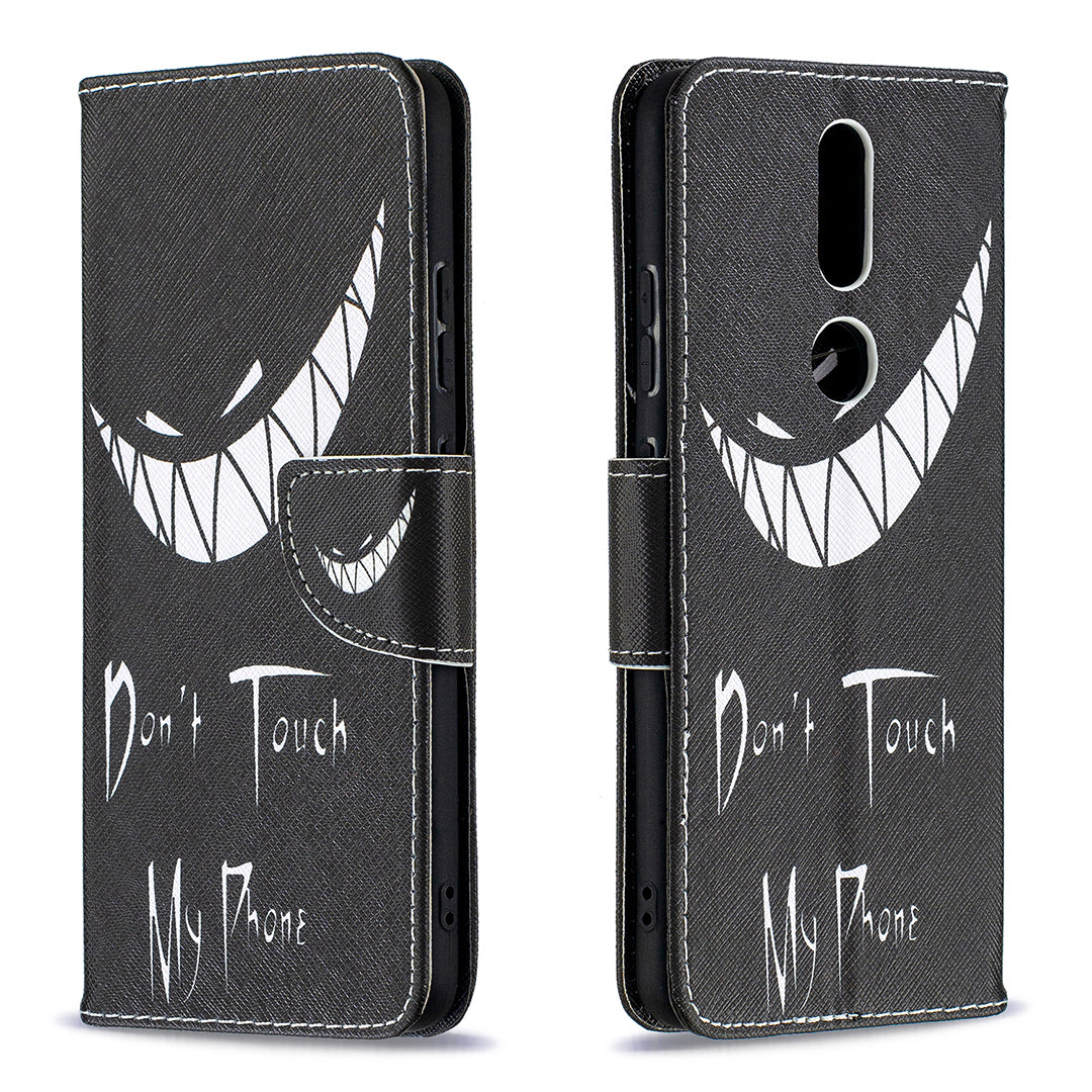 Pattern Printing Leather Wallet Stand Protective Shell for Nokia 2.4