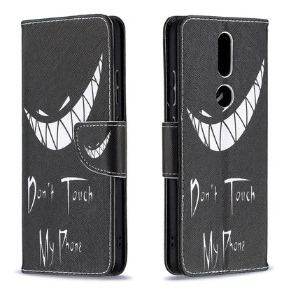 Pattern Printing Leather Wallet Stand Protective Shell for Nokia 2.4