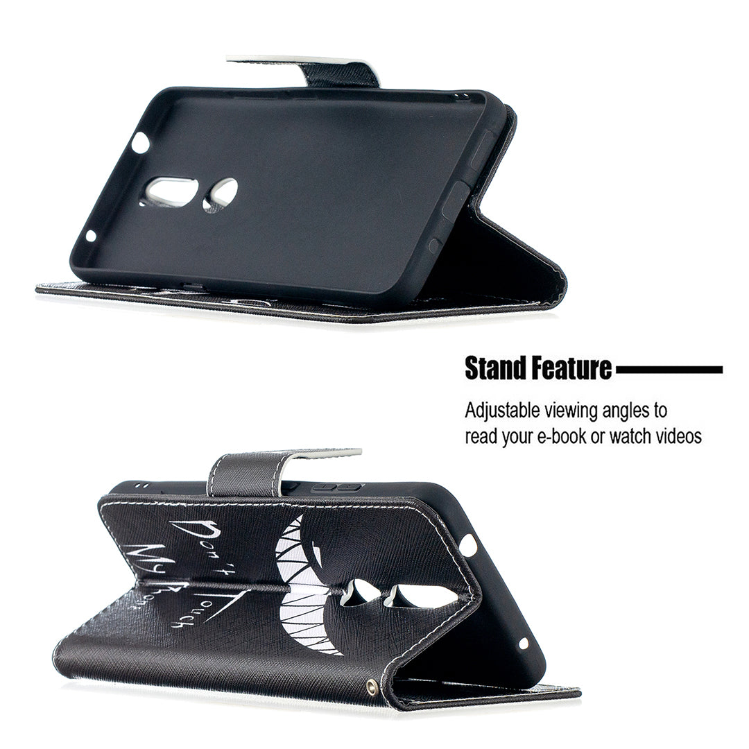 Pattern Printing Leather Wallet Stand Protective Shell for Nokia 2.4