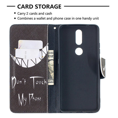 Pattern Printing Leather Wallet Stand Protective Shell for Nokia 2.4