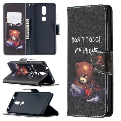 Pattern Printing Leather Wallet Stand Protective Shell for Nokia 2.4