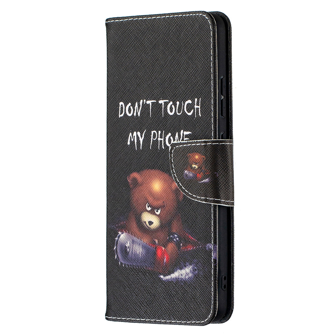 Pattern Printing Leather Wallet Stand Protective Shell for Nokia 2.4