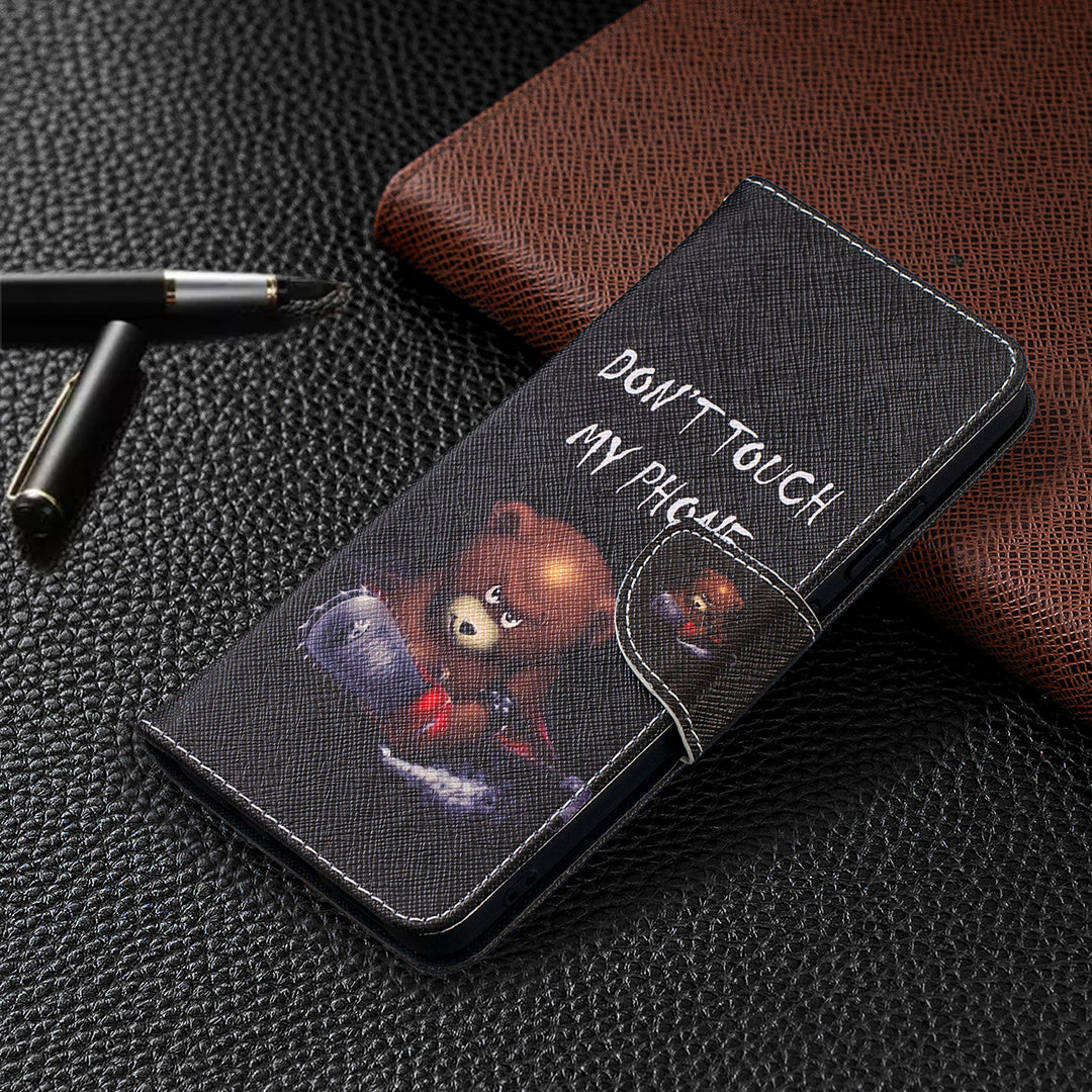 Pattern Printing Leather Wallet Stand Protective Shell for Nokia 2.4