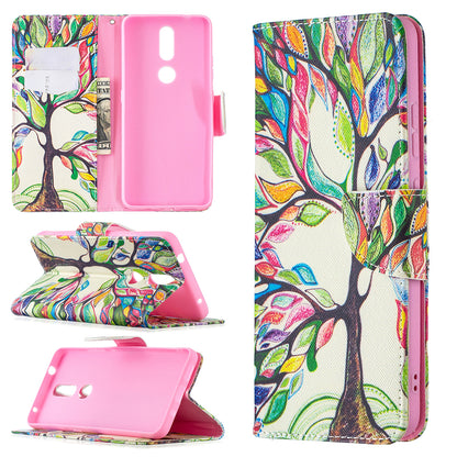 Pattern Printing Leather Wallet Stand Protective Shell for Nokia 2.4