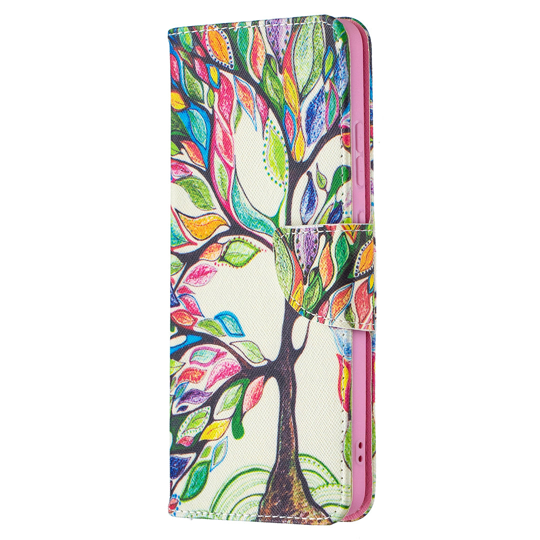 Pattern Printing Leather Wallet Stand Protective Shell for Nokia 2.4