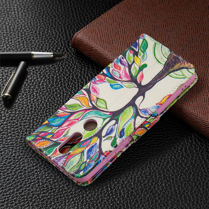 Pattern Printing Leather Wallet Stand Protective Shell for Nokia 2.4