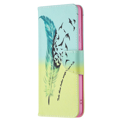 Pattern Printing Leather Wallet Stand Protective Shell for Nokia 2.4