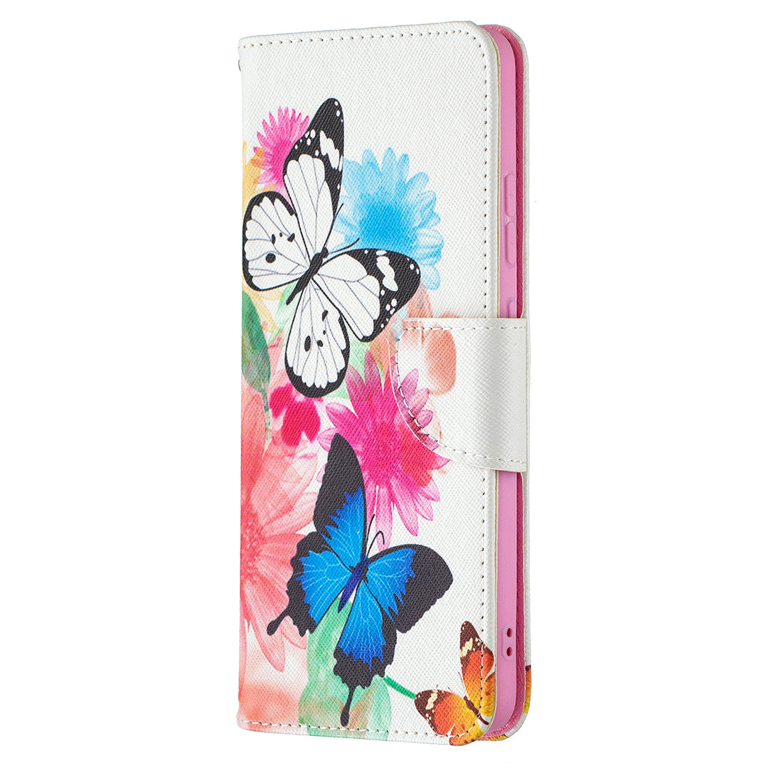 Pattern Printing Leather Wallet Stand Protective Shell for Nokia 2.4