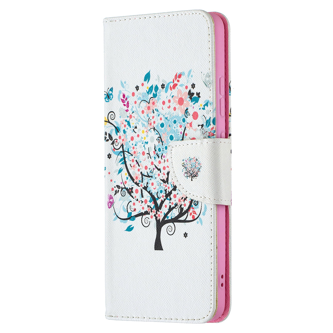 Pattern Printing Leather Wallet Stand Protective Shell for Nokia 2.4