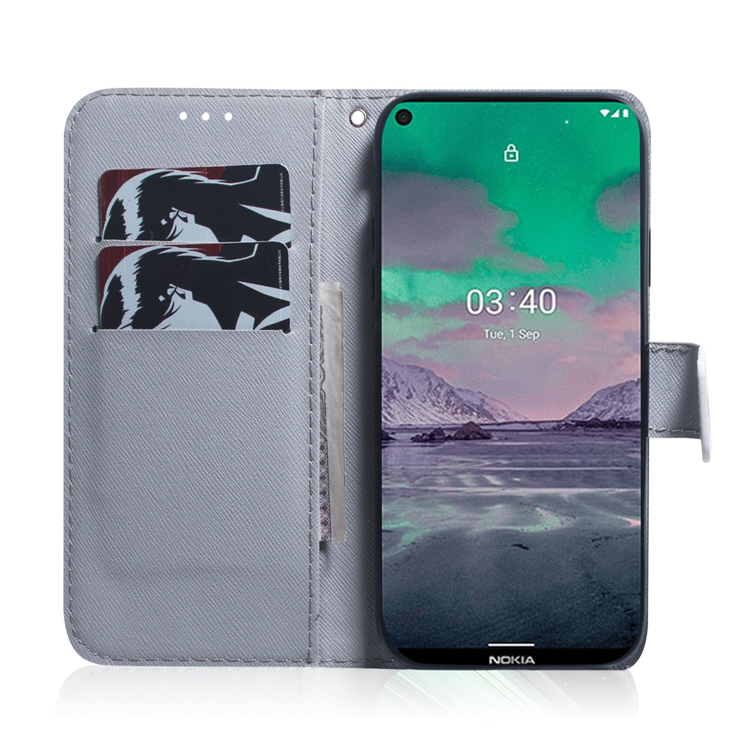 Pattern Printing PU Leather Wallet Stand Cover Case for Nokia 3.4