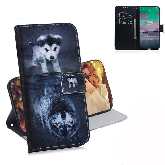 Pattern Printing PU Leather Wallet Stand Cover Case for Nokia 3.4