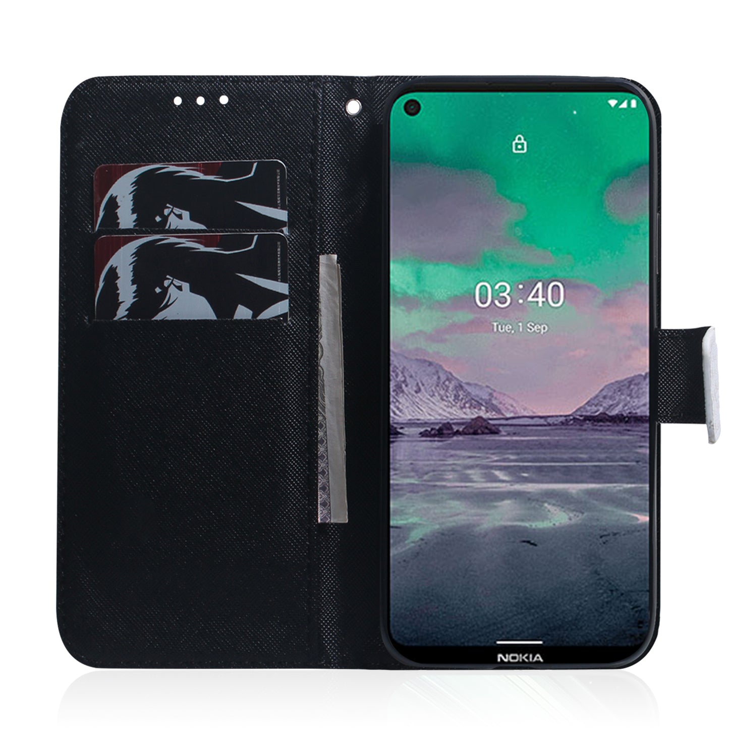 Pattern Printing PU Leather Wallet Stand Cover Case for Nokia 3.4