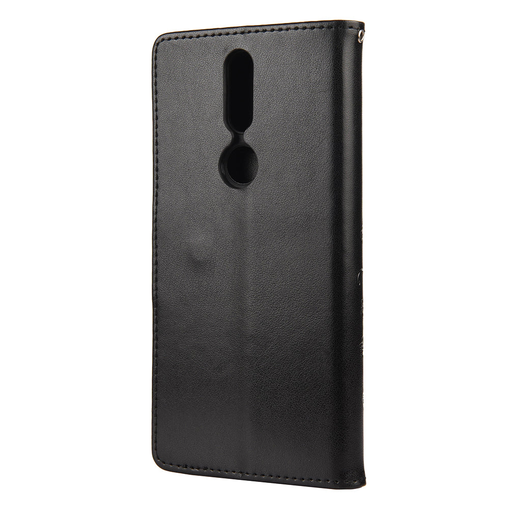 Imprint Butterflyand Flower Pattern Leather Wallet Phone Shell for Nokia 2.4