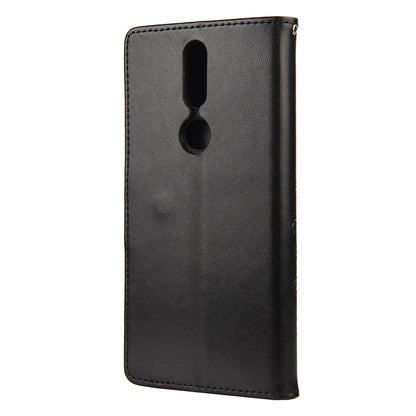 Imprint Butterflyand Flower Pattern Leather Wallet Phone Shell for Nokia 2.4