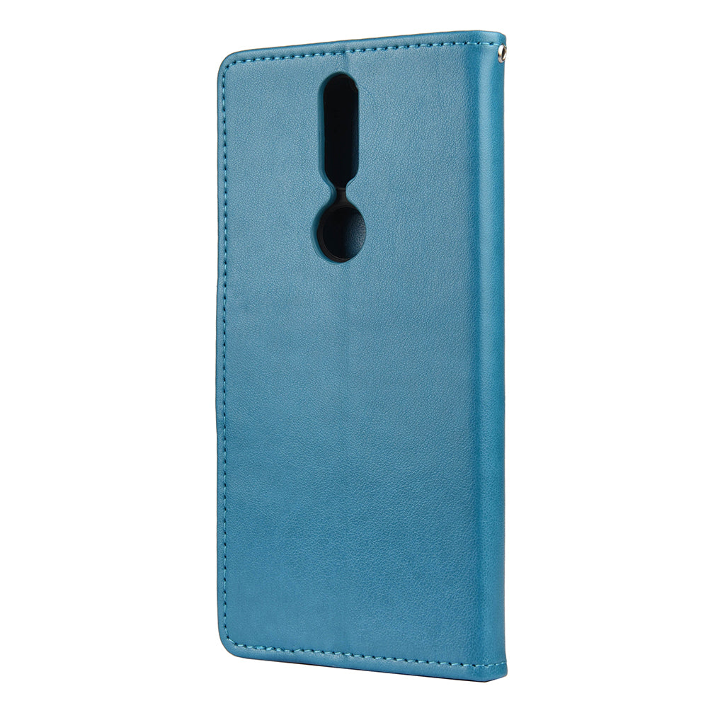 Imprint Butterflyand Flower Pattern Leather Wallet Phone Shell for Nokia 2.4