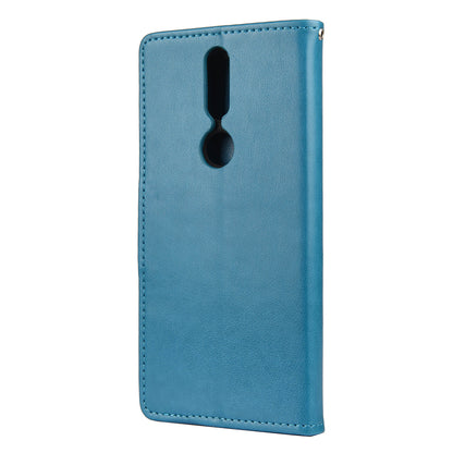 Imprint Butterflyand Flower Pattern Leather Wallet Phone Shell for Nokia 2.4