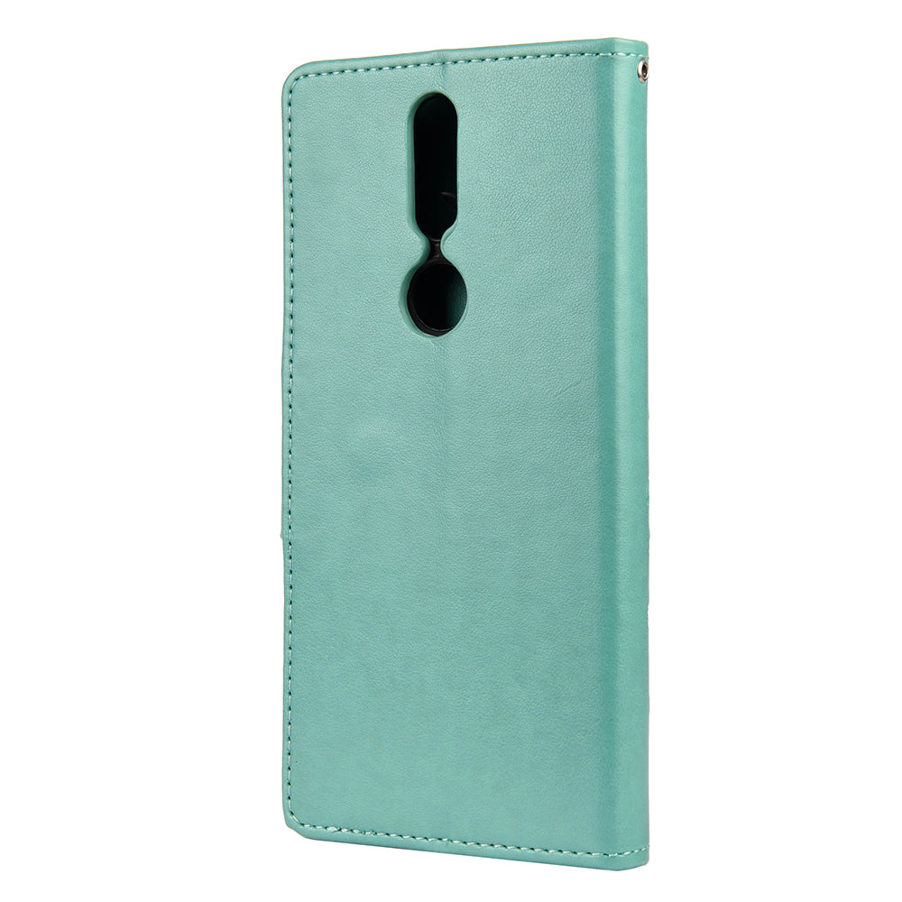 Imprint Butterflyand Flower Pattern Leather Wallet Phone Shell for Nokia 2.4