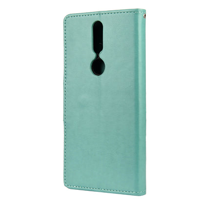 Imprint Butterflyand Flower Pattern Leather Wallet Phone Shell for Nokia 2.4