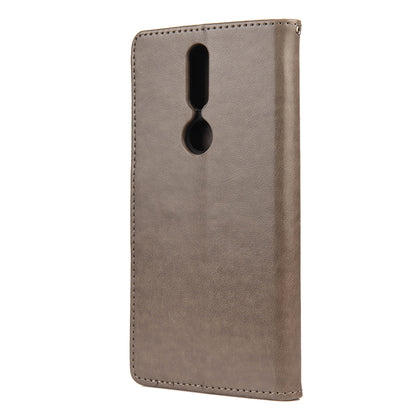 Imprint Butterflyand Flower Pattern Leather Wallet Phone Shell for Nokia 2.4