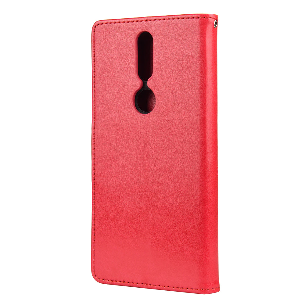 Imprint Butterflyand Flower Pattern Leather Wallet Phone Shell for Nokia 2.4