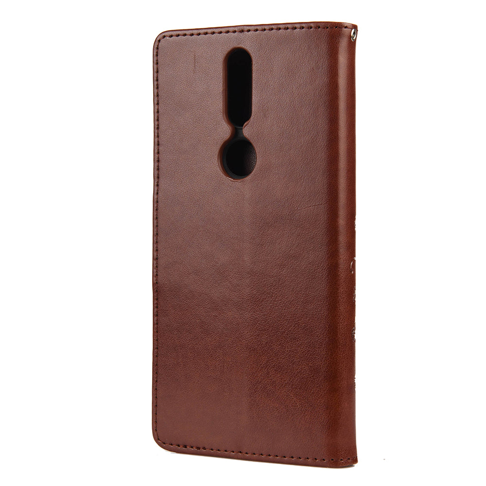 Imprint Butterflyand Flower Pattern Leather Wallet Phone Shell for Nokia 2.4