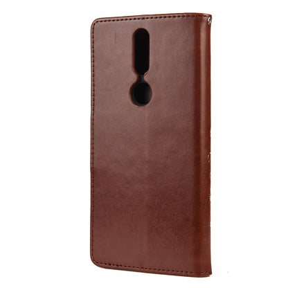 Imprint Butterflyand Flower Pattern Leather Wallet Phone Shell for Nokia 2.4
