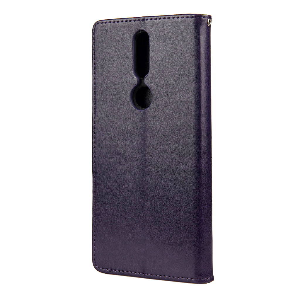 Imprint Butterflyand Flower Pattern Leather Wallet Phone Shell for Nokia 2.4