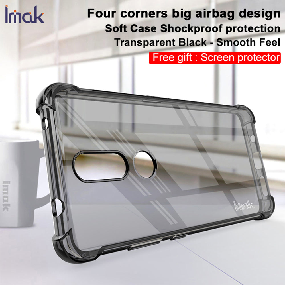 IMAK Airbag Shock-resistant TPU Case + Screen Protector Film for Nokia 2.4