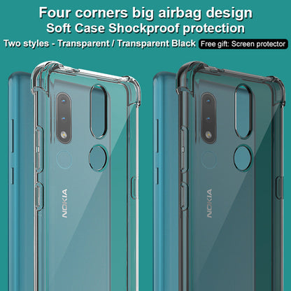 IMAK Airbag Shock-resistant TPU Case + Screen Protector Film for Nokia 2.4