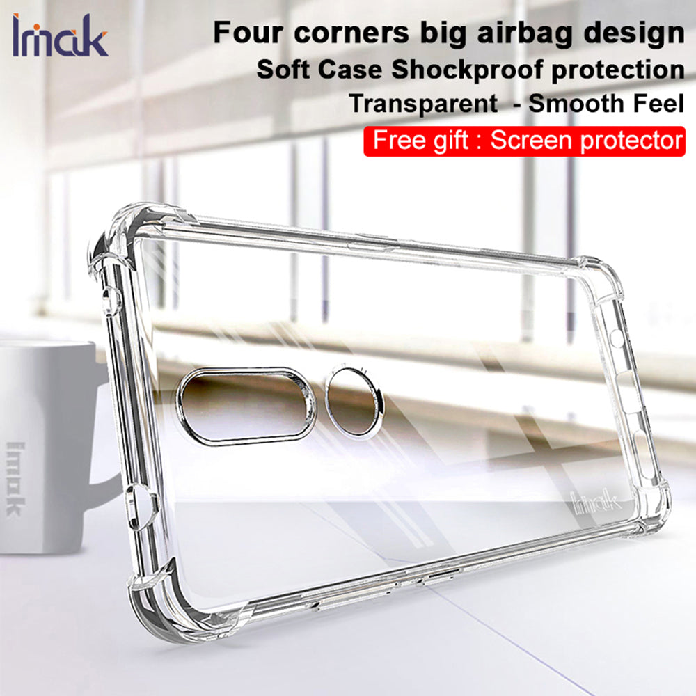 IMAK Airbag Shock-resistant TPU Case + Screen Protector Film for Nokia 2.4