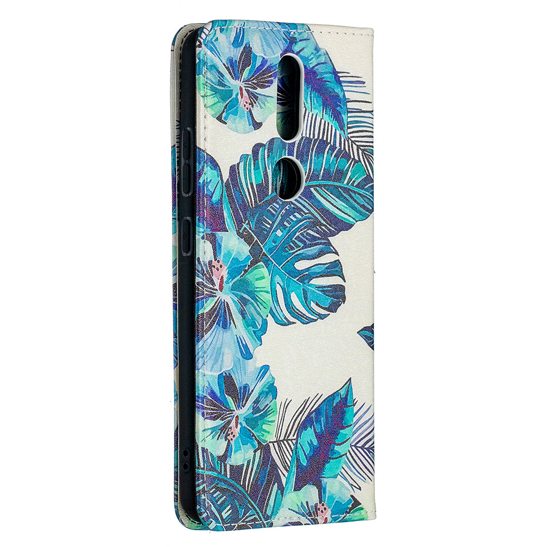 Auto-absorbed Pattern Printing PU Leather Stand Case for Nokia 2.4