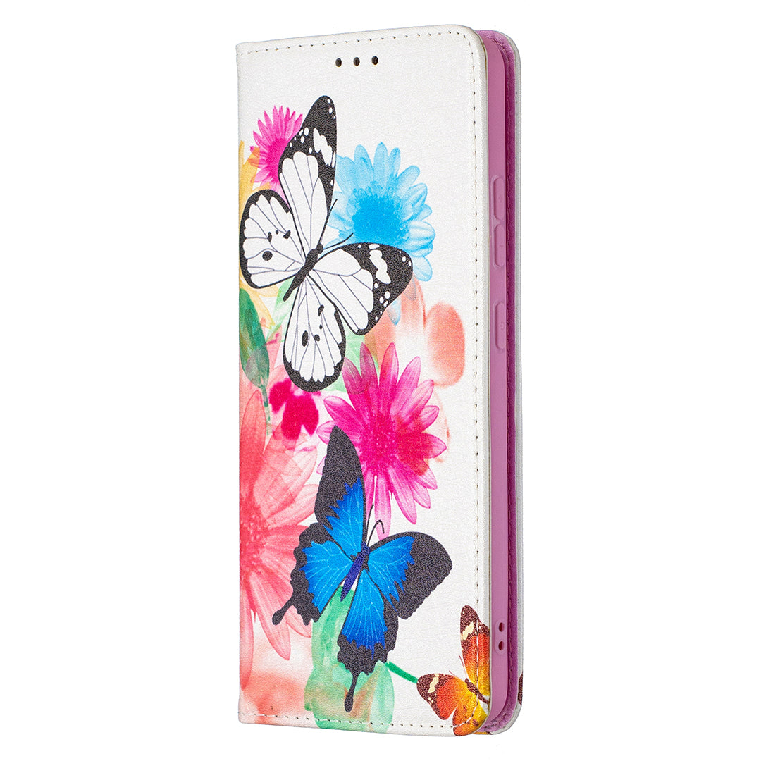 Auto-absorbed Pattern Printing PU Leather Stand Case for Nokia 2.4