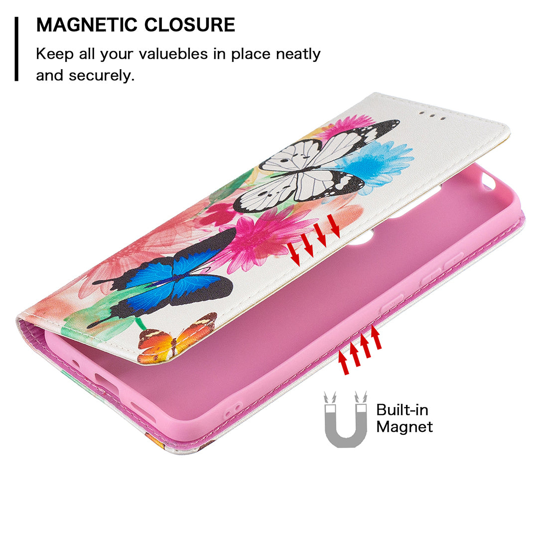 Auto-absorbed Pattern Printing PU Leather Stand Case for Nokia 2.4