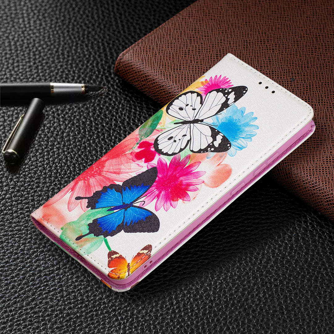 Auto-absorbed Pattern Printing PU Leather Stand Case for Nokia 2.4