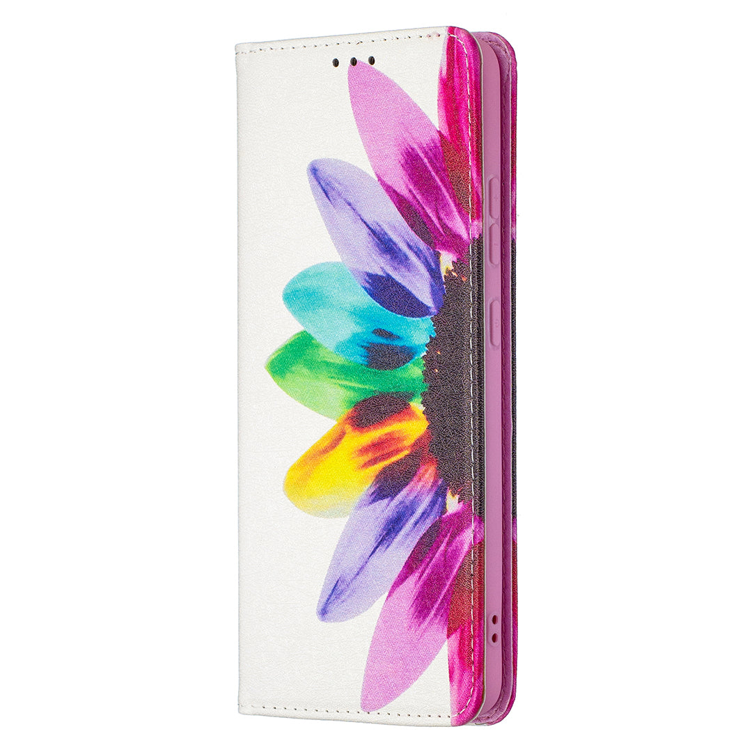 Auto-absorbed Pattern Printing PU Leather Stand Case for Nokia 2.4