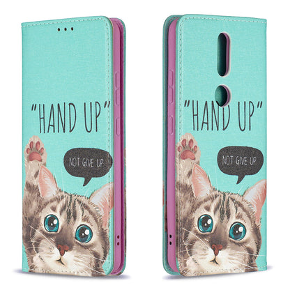 Auto-absorbed Pattern Printing PU Leather Stand Case for Nokia 2.4