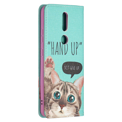 Auto-absorbed Pattern Printing PU Leather Stand Case for Nokia 2.4